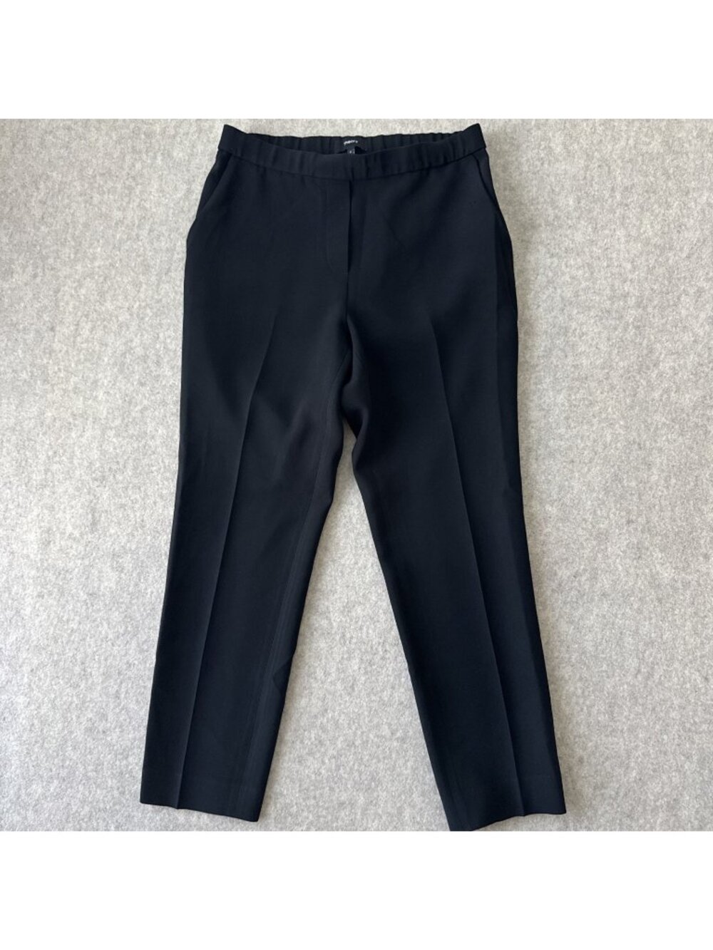 Theory‎ Treeca Admiral Crepe Pants Womens 0 Black Pull On Ankle Length